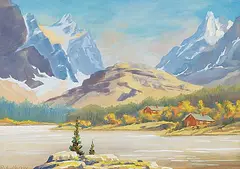Reginald Llewellyn Harvey, Lake O'Hara, watercolour and gouache on paper