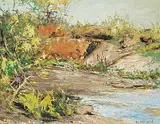 Hans Herold, Untitled - Water's Edge, 1966, oil on wood board