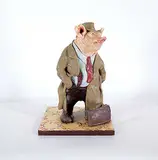 Gwen Hughes, Untitled - Working Swine to Five, painted ceramic sculpture