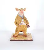Gwen Hughes, Untitled - Professor Pig, painted ceramic sculpture