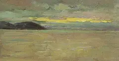 Charles Eugene Moss, Untitled - Dawn Over the Bay, oil on wood panel