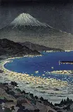 Koichi Okada, Untitled - Harbour Below Mount Fuji, colour wood block on paper