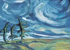 Jeanne Megan Settle, Nicola Moods #2, oil on wood board