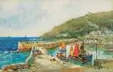 Walter H. Sweet, The Village Mousehole, Cornwall, England, watercolour on paper