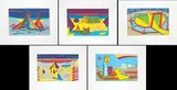 Alan Wood, Ranch Series Two #1-5 #87/200, 1983, colour silkscreens on paper
