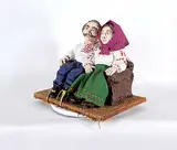 Dorothy Yakiwchuk, Untitled - Ukrainian Couple, 1980, painted ceramic and mixed media sculpture