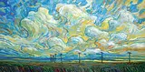 Steve Coffey, Summer Poles and Swimming Sky, 2014, acrylic on canvas