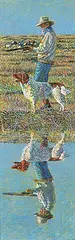 Study for Double Barrel by Patrick Douglass Cox, 2010, tempera on wood board, sold Nov 2017