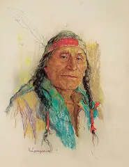 Nicholas Raphael de Grandmaison, Untitled - Stoney Indian, pastel on paper