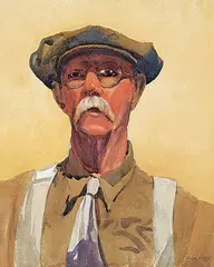 James Dichmont, Portrait of an Old Man, 1938, watercolour on paper