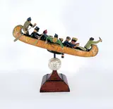 Michel Fortin, La Chasse-Galerie [Bewitched Canoe], 2012, painted mixed media sculpture