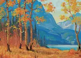 Autumn Near Exshaw by Roland Gissing, oil on wood board, sold Nov 2017