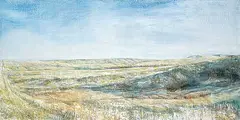 Sue Heathcote, Looking East - Intersection of Highway 561 and Highway 840, 2011, mixed media on canvas board