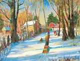 Ron Hedrick, Another Run, oil on paper board