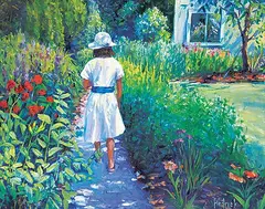 Ron Hedrick, Garden Walkway, oil on canvas