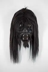 Francis Horne, Sr., Tsonokwa [Kwakwaka'wakw Nation], 2005, painted wood, abalone and hair mask