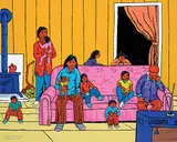 James A. Logan, The Women are at Bingo, acrylic on canvas