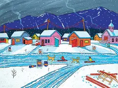 James A. Logan, Untitled - Dog Sled Racing, 2010, acrylic on canvas