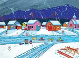 James A. Logan, Untitled - Dog Sled Racing, 2010, acrylic on canvas