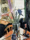 Gabor L. Nagy, Vase of Flowers at the Specks #1, 1985, oil on paper board
