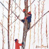 Untitled - We Climb Trees by Allen Sapp, acrylic on canvas, sold Nov 2017