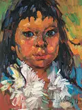 Arthur Shilling, Ojibwe Girl, 1977, oil on canvas