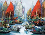 Tinyan Chan, The Grand Grand Sails, oil on canvas