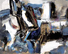 Edith Jean Richards, Abstract, 2014, oil on paper board