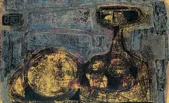 Herbert Johannes Joseph Siebner, The Night, 1956, monoprint on paper board