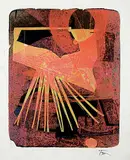 Harold Town, Untitled - Autographic Black and Pink Abstract
