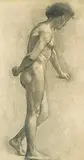 Roger de La Fresnaye, Untitled - Male Nude, graphite on paper