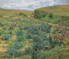 Paul - Attributed to De Longpre, Untitled - Bluebells and Dunes, 1896, oil on paper board