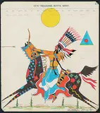 Terrance James Guardipee, Untitled - Shooting Arrows on Butte Montana Leger Paper, mixed media on paper