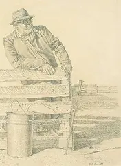 Patrick Douglass Cox, Untitled - Springview Sketch [Gooseman], 1999, graphite on paper