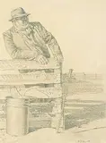 Patrick Douglass Cox, Untitled - Springview Sketch [Gooseman], 1999, graphite on paper