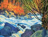 Paul F. Gauthier, Bell Rapids, Madawaska River, oil on wood board
