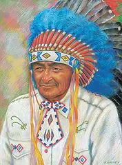 George A. Horvath, Indian Chief, pastel on paper