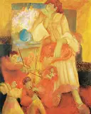 Francine Gravel, Contemplation, 1982, mixed media on canvas