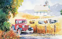 Peter X. O'Brien, Untitled - Where's He Going?, watercolour on paper