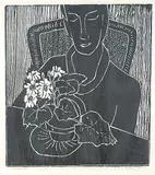 John Harold Thomas Snow, Cineraria #30/50, 1951, wood block on paper