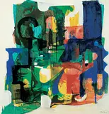 Willi Ulfig, Untitled - Colourful Neighbourhood, 1969, watercolour on paper
