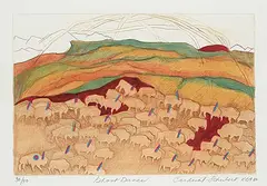 Joane Cardinal-Schubert, Ghost Dance #30/50, 1987, colour etching on paper