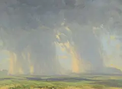 Damien Gonzalez, Rain Veils, oil on wood board