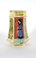 Harriet Hiemstra, Untitled - Vase with Women and Flowers, painted ceramic