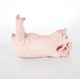 Gwen Hughes, Untitled - Lounging Pig, painted ceramic sculpture