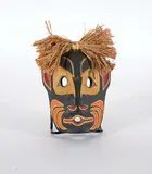 Jack James, Untitled - Small Black West Coast Mask, painted wood carving