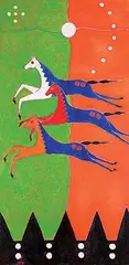 Kiitokii, Thunder Horse Warrior, acrylic on canvas