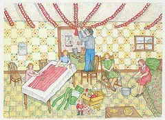 Hazel Georgina Litzgus, Decorating for Christmas, 2012, watercolour on paper