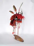 Bill Mertens, Mohawk Gustoweh, 2014, feather, fabric, metal and mixed media sculpture