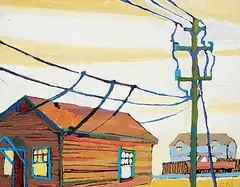 Chrissy Nickerson, Old Shacks, Canmore, 2009, acrylic on wood board